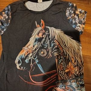 Graphic Horse Print T-Shirt